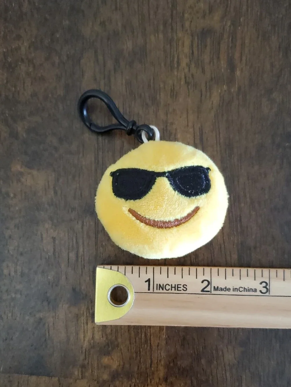 Plush Sunglass Emoji School Backpack Hanger Keychain Clip